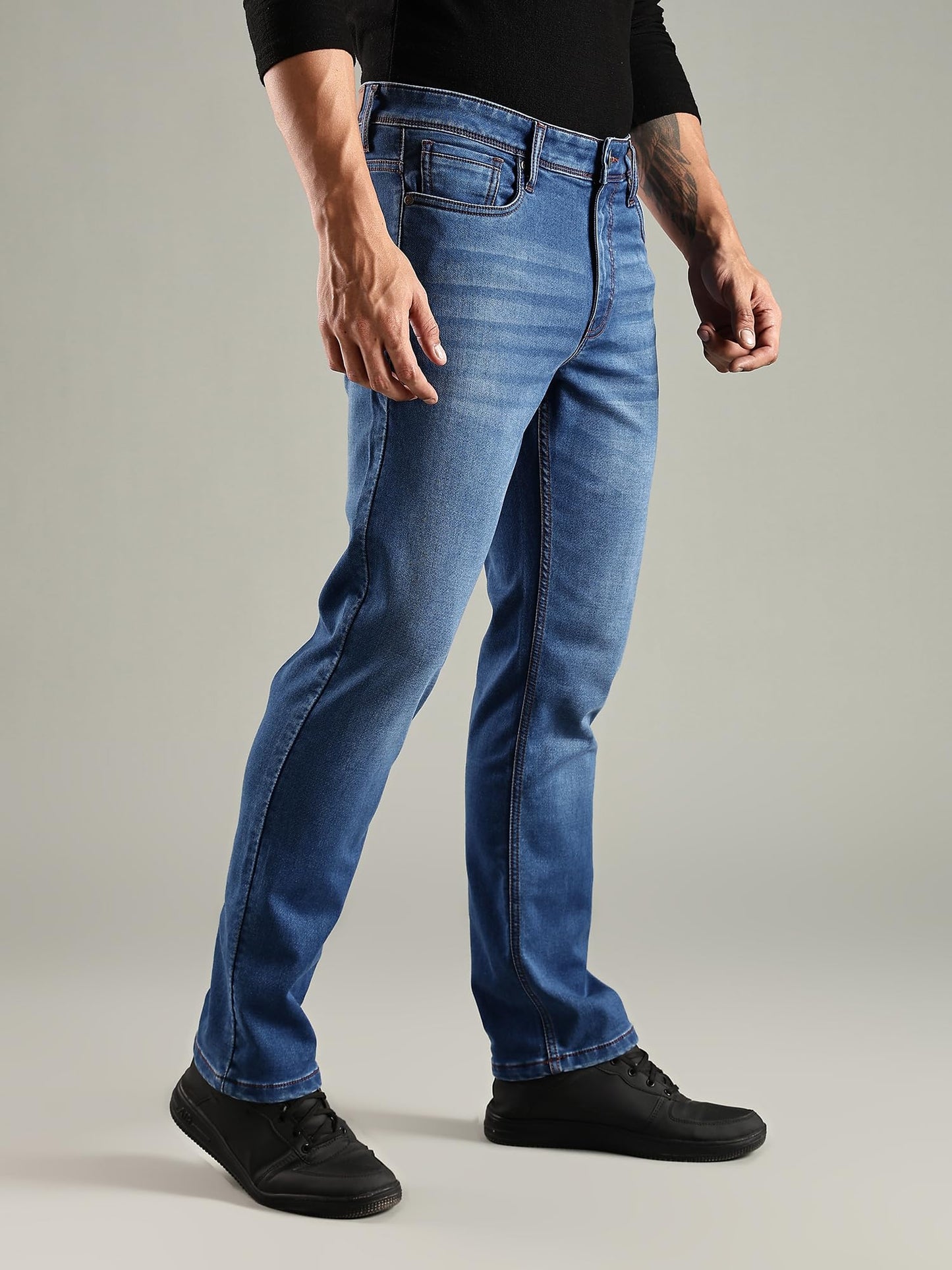 Thomas Scott Mens | Mild Fade | Stright Fit | Denim | Regular Wear | Stretchable | Casual Jeans for Men