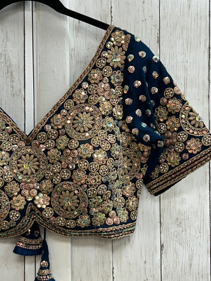 Rama blue blouse : heavy embroidery