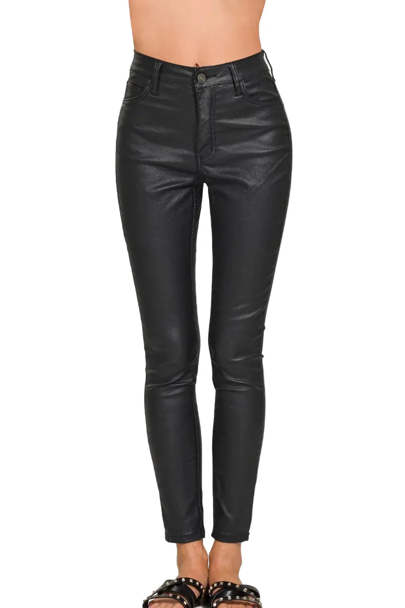 Zenana Faux Leather Stretch Skinny Pants
