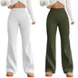 Tee Projekt Regular Fit Trousers for Women| Korean Trousers for Women White-Olive