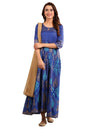 Aurelia WomenS Synthetic A-Line Maxi Dress (19Aua10906-500841_Blue_M)