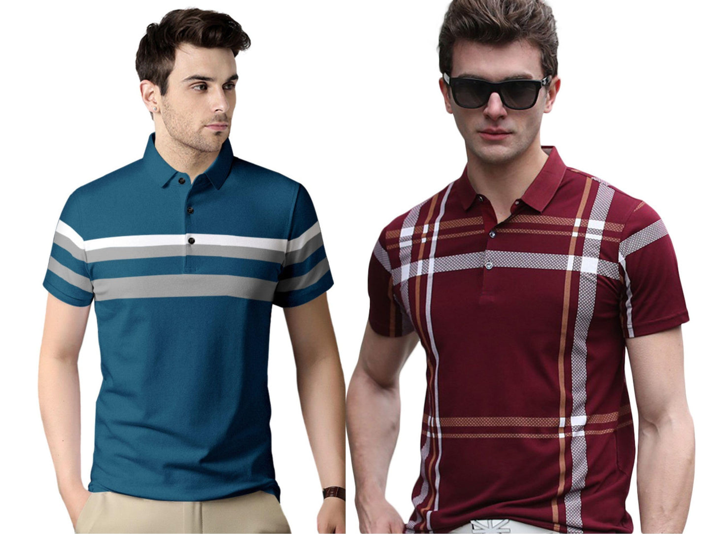 MenS Regular Fit Polo T Shirt (Combo Pack Of 2) |Half Sleeves |Collar Tshirts |Nobel Monk T Shirt | Casual Tshirt