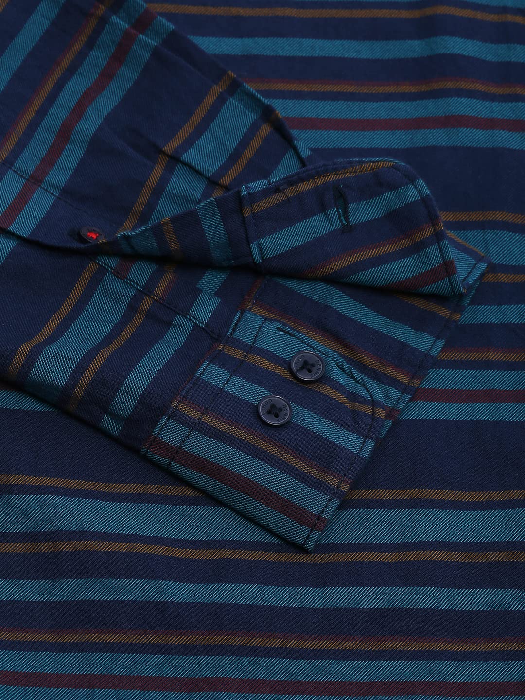Dennis Lingo MenS Slim Fit Striped Casual Shirt (Blue1)