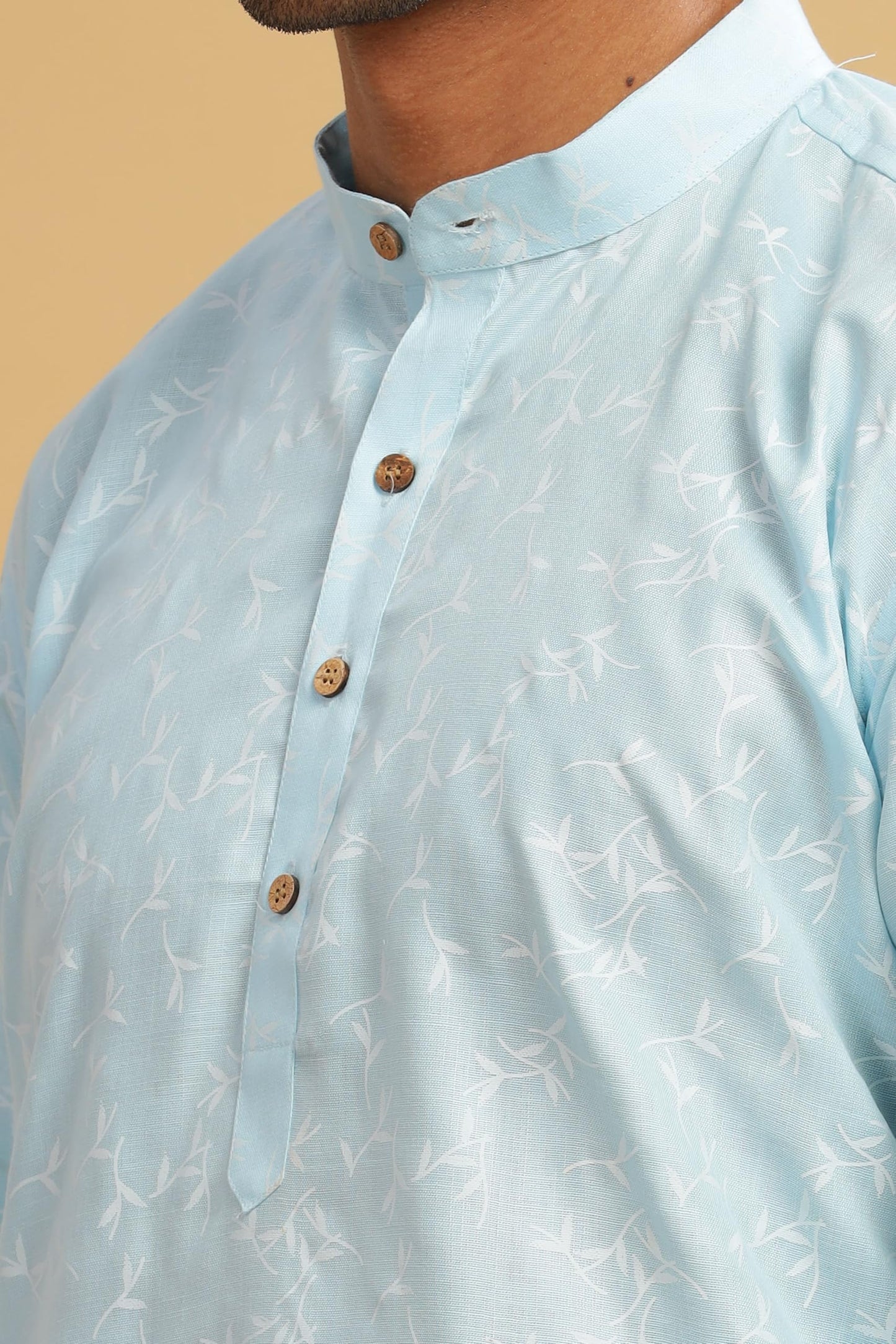 Be Active MenS Cotton Regular Kurta (C-599-2_Blue-1
