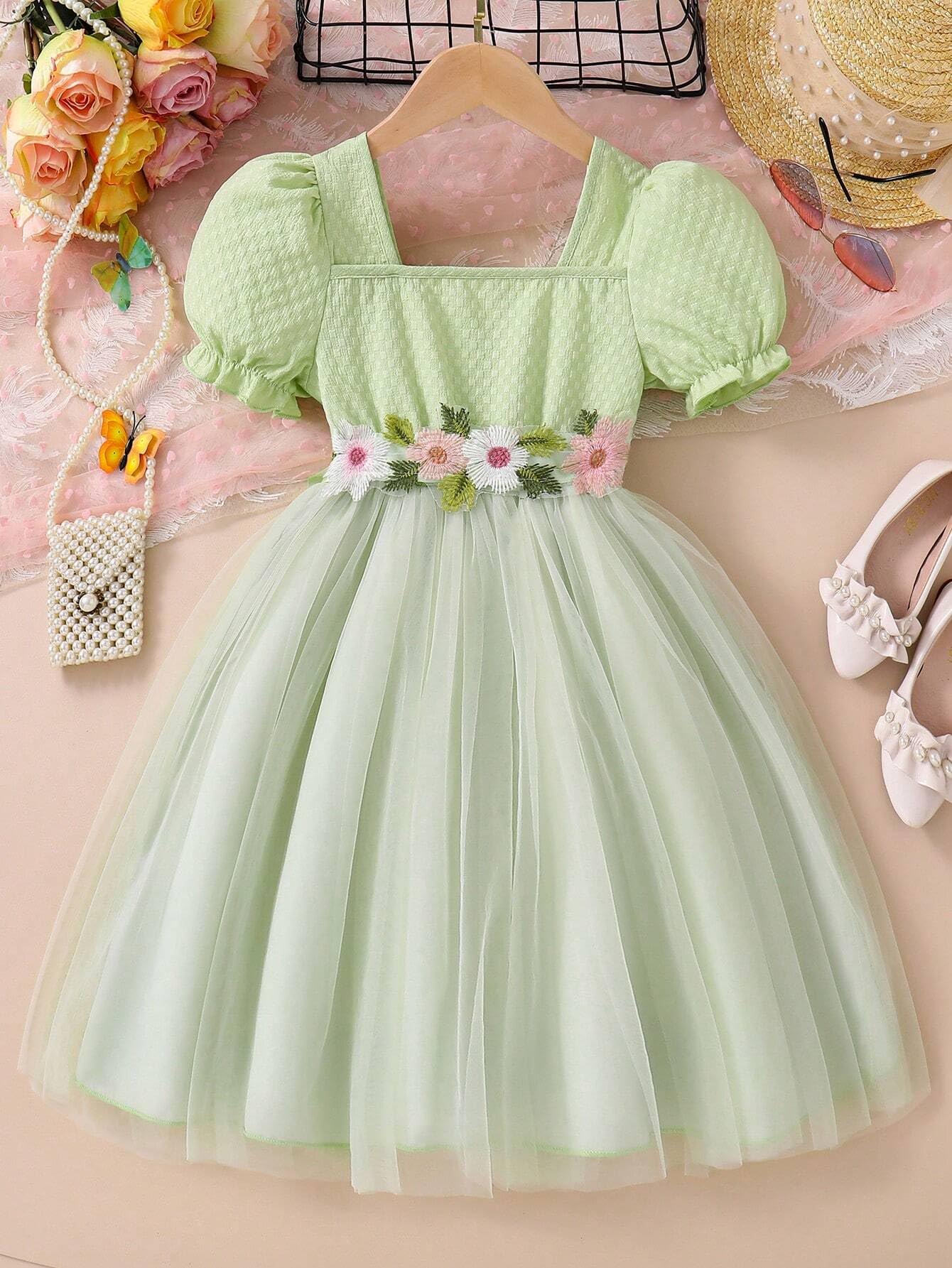 TAGAS Girls Princess Dress || Puff Sleeve Dress || Girls Dress || Party Dress for Girls ||Fency Dress|| Princess Dress for Girl
