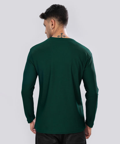 SHODOX Mens Polyblend Regular Fit Long Sleeve Solid Round Neck T-Shirts for Men (Pack of 1)