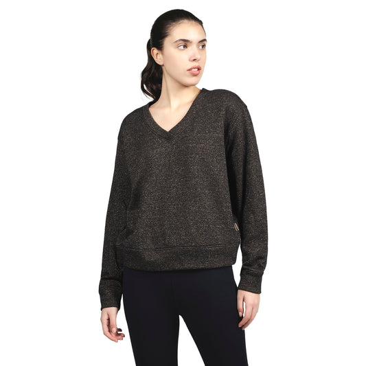 Skechers Women Skech Sweats Shimmer V Neck T-Shirt