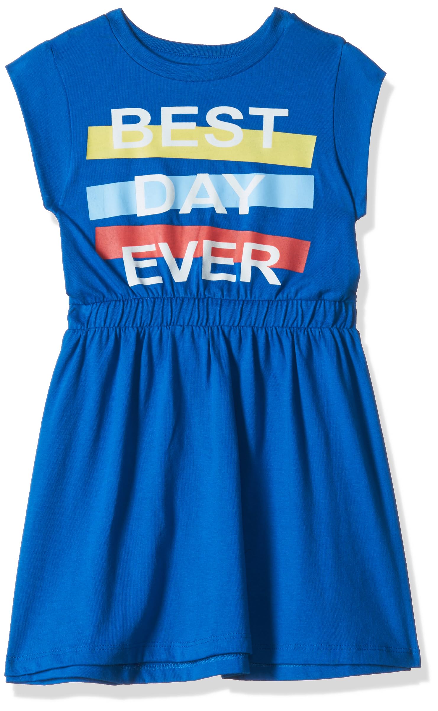 T2F Girls Cotton A-Line Knee-Length Casual Dress Royal Blue