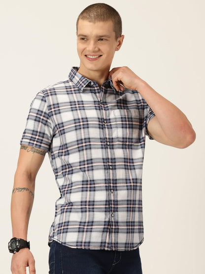 Thomas Scott Cotton Slim Fit Shirt Navy