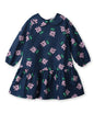 Frill collar floral dress NAVY