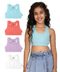 Kyda Kids Girls Antibacterial Cotton Sports Bra Training Bras, Non Padded, Chest Double Layered Wireless Light Padded Bra