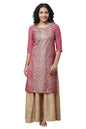 Aurelia Womens Polyester Floral Kurta & Skirt (23FEAS14276-506070_Pink