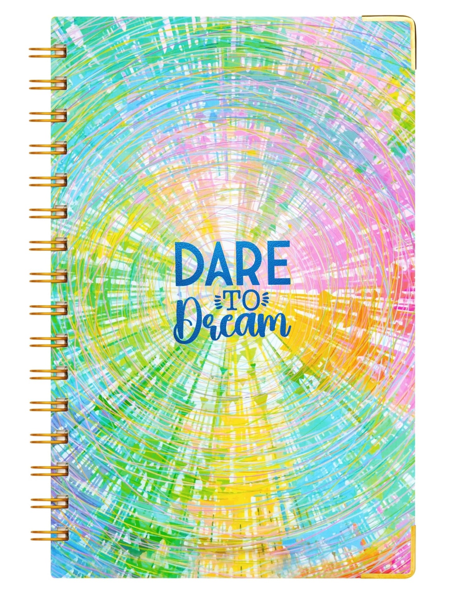 Doodle Undated Daily Planner | A5 Hard Cover | Wiro Bound | 192 Ruled Pages | 80 GSM | Lay Flat Design | Metal Corners | Plan yo