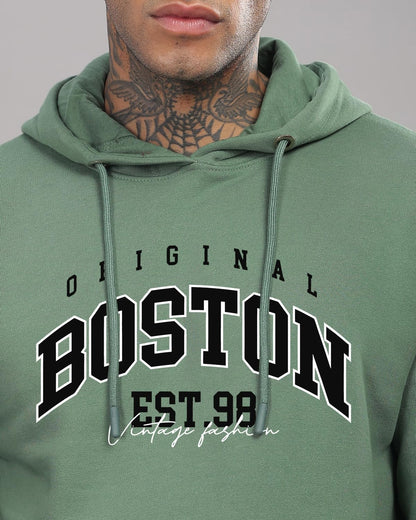 ADRO Men's Cotton Neck Hooded Sweatshirt (H24-BOST-PT_Pista