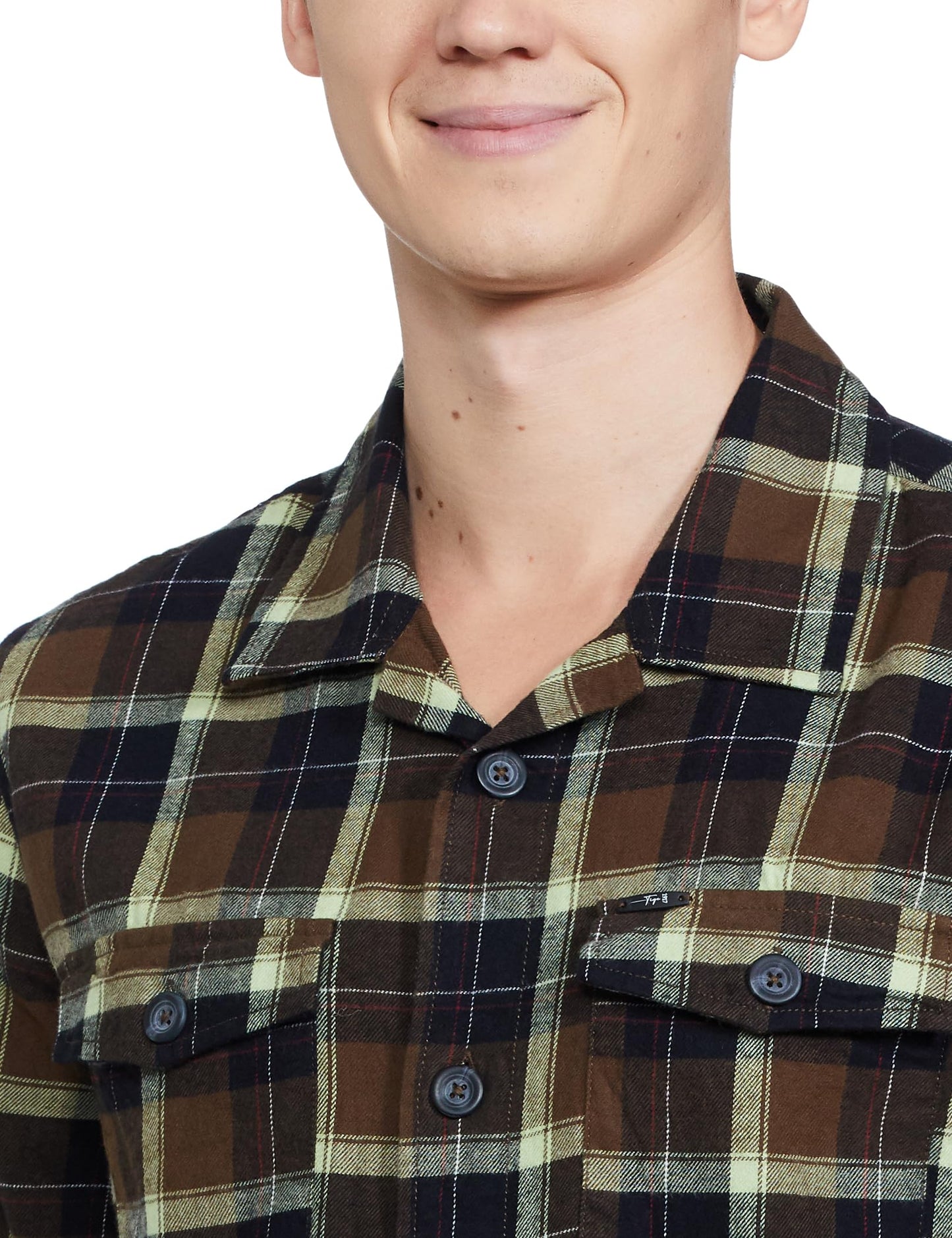 The Indian Garage Co Green Regular Fit Cutaway Collar Checkered Long Sleeves Shirt