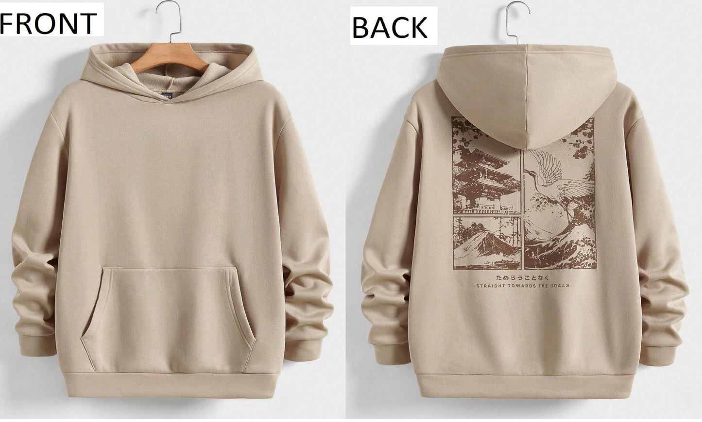 TAGAS Mens Hoodie with Slogan & Wave Print, Kangaroo Pocket and Drawstring Detail || Fleece Regular Fit Sweatshirt || Men Hoodi