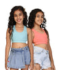 Kyda Kids Girls Antibacterial Cotton Sports Bra Training Bras, Non Padded, Chest Double Layered Wireless Light Padded Bra