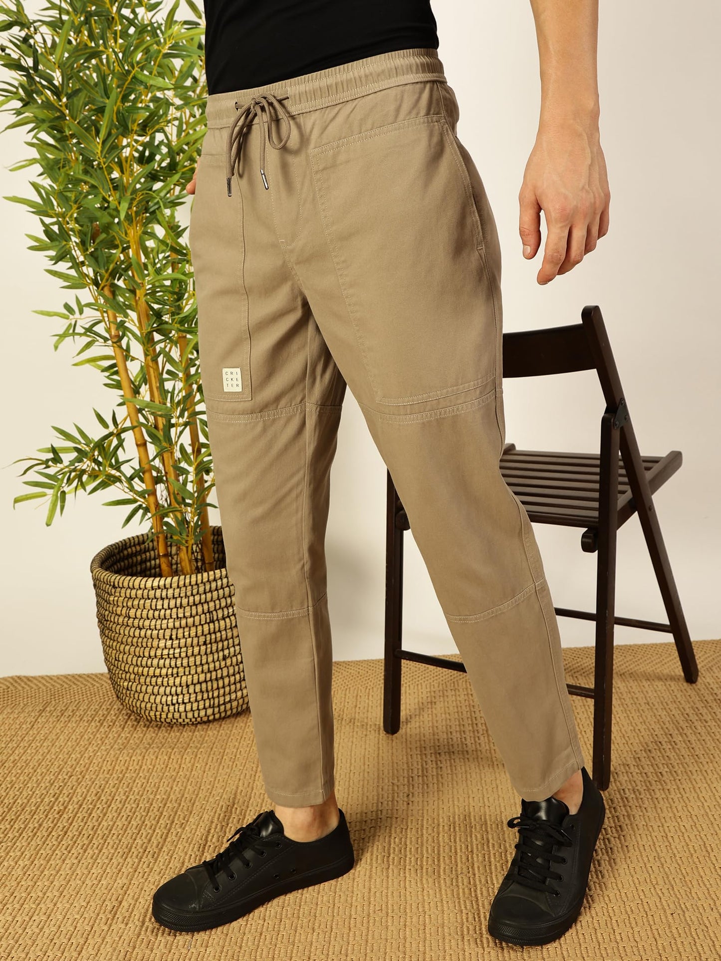 Thomas Scott Mens Relaxed Fit Pure Cotton Trousers Light Grey