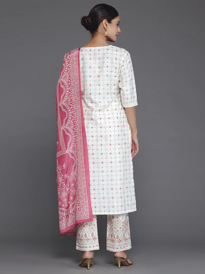 Libas WomenS Silk Blend Kurta Set (35337_Off White