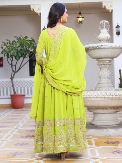 Fashion Basket Georegtte Anarkali Long Dress For Women