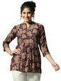 Libas WomenS Silk Blend Floral Straight Kurti (37207 Maroon