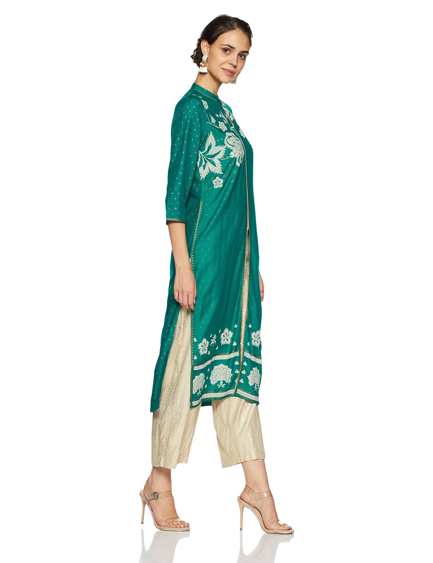 W for Woman Women's Silk, Cotton Straight Kurta