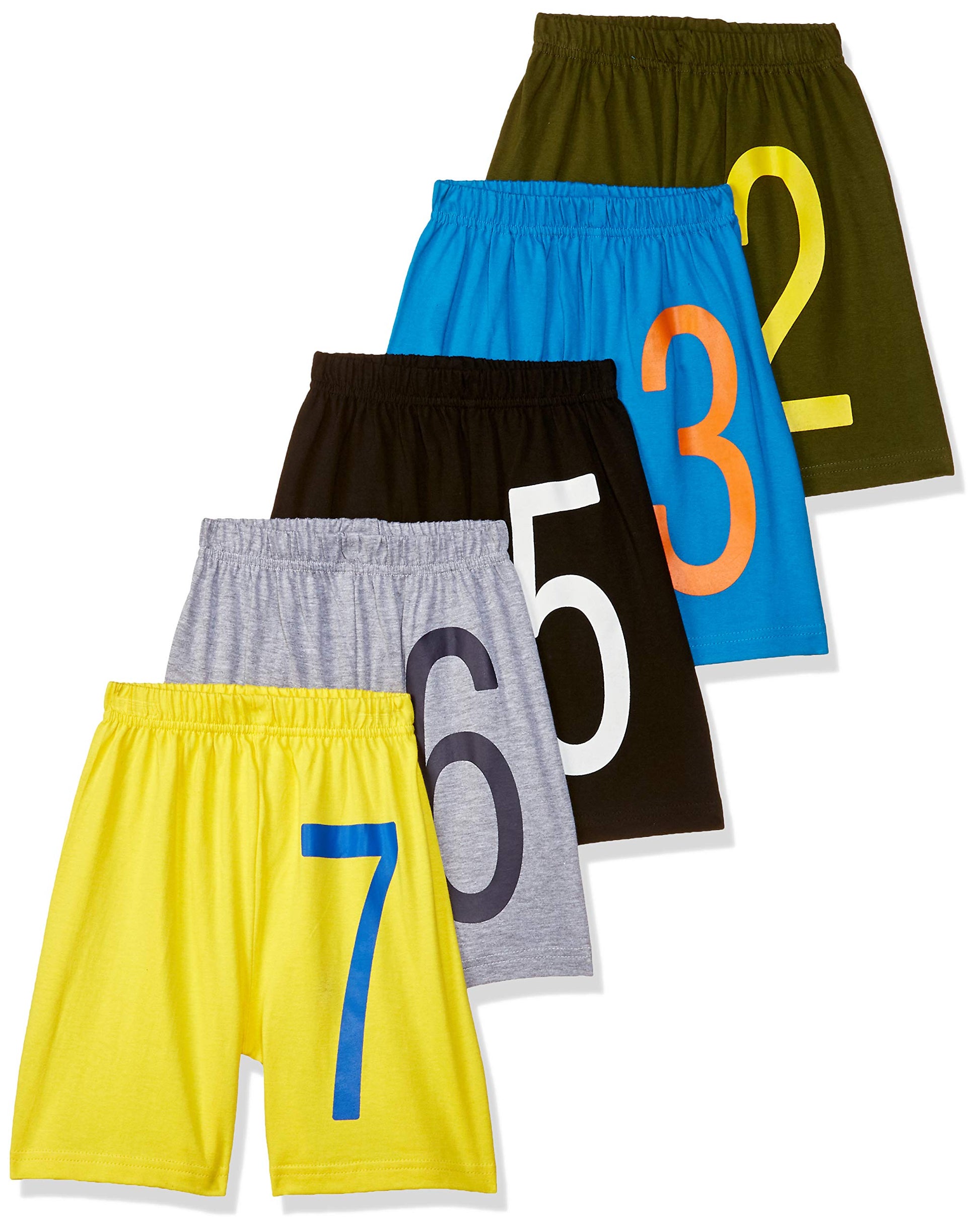 T2F Boys Printed Cotton Shorts(Pack of 5) Multicolour