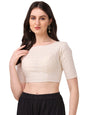 Oomph! Traditional Cotton Fabric Blouse For Women | Round Neck., Elbow Length Sleeves | Wedding & Festival Wear | Comfortable &