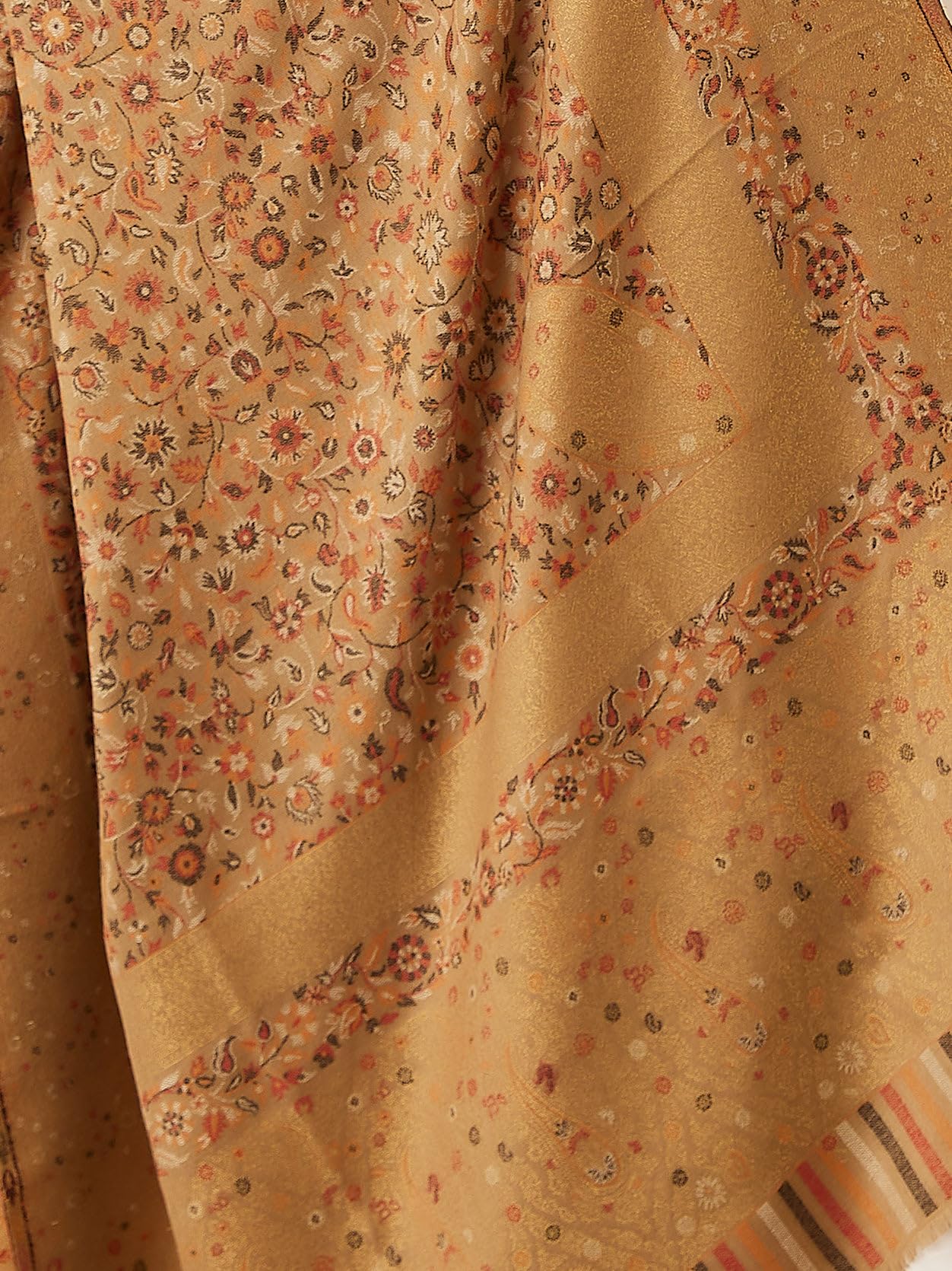 Pashmoda Women Rangrez Kaani Wool Blend Kashmiri Shawl, Stole, Scarf, Luxury Pashmina Evening Wrap (Size: 101 X 203 CM)