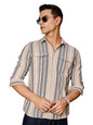 Thomas Scott Regular Fit Long Sleeve Flap Pocket Shirt for Men Beige