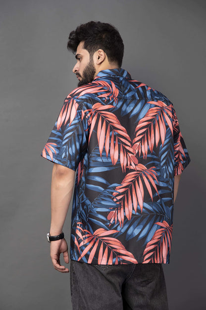 Brown Culture MenS Cotton Blend Floral Print Shirt With Spread Collared Half Sleeves Standard Length And Button Down Closure Ty