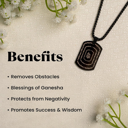 Astrotalk Ganesh Kavach Pendant | Vakratunda Mahakaya Shlok Inscribed | Removes Obstacles & Enhances Wisdom | Unique Gift Item for Men & Women