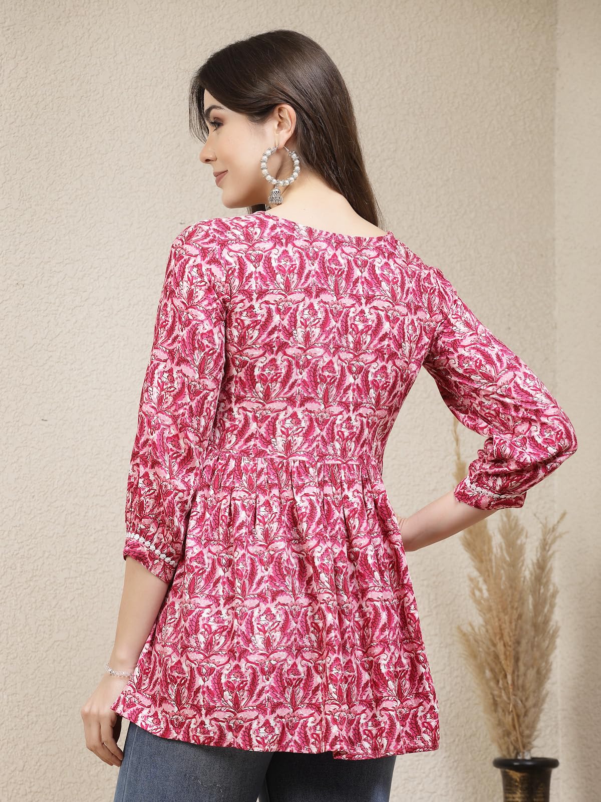 Stylum Womens Floral Printed Rayon Peplum Top