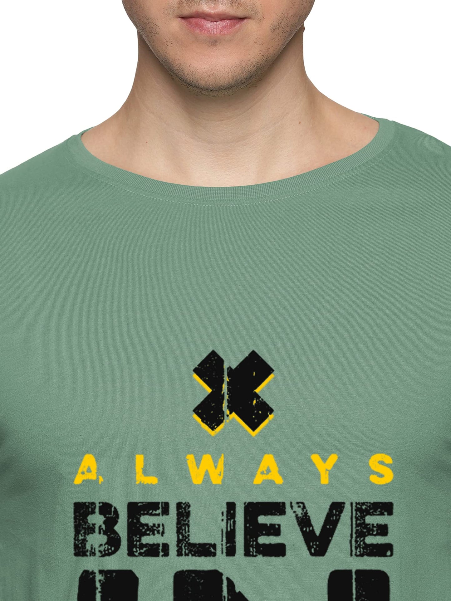 ADRO Believe in Yourself Printed T-Shirts for Men & Women (RNR-S35-BEL-PT_Pista)