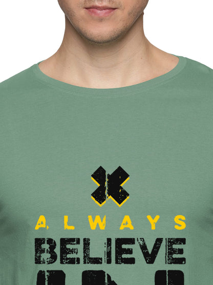 ADRO Believe in Yourself Printed T-Shirts for Men & Women (RNR-S35-BEL-PT_Pista)