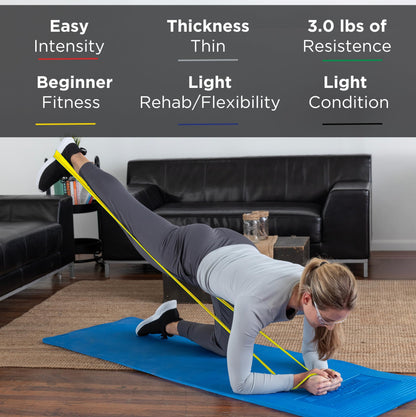 Theraband Resistance Bands Set - Non-Latex Elastic for Upper & Lower Body - Advanced Blue/Black/Silver - Model 13075