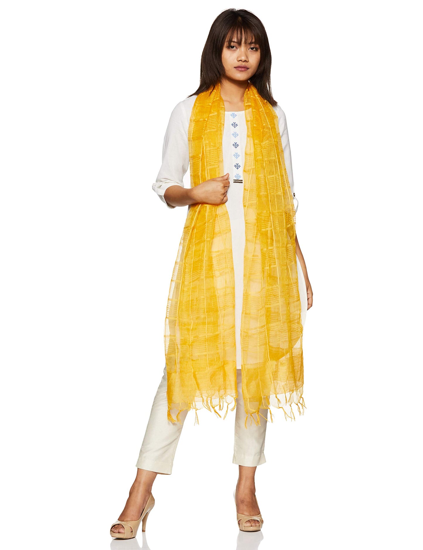 Aurelia Rayon Dupatta (17Auk75010-02865_Yellow_One Size)