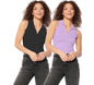 Shasmi Womens & Girls Solid Ribbed Polo Club Collar Sleeveless Slim Fit Simplicity Tank Tops (Pack of 2) (TOP 49 Black Purple