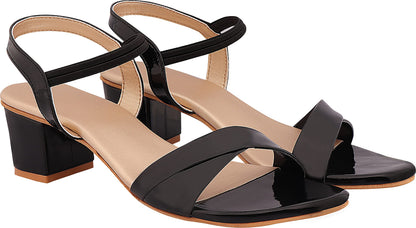 Shoetopia WomenS & GirlS Black Pointed Toe Block Heels