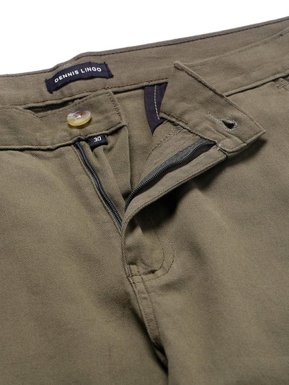 Dennis Lingo Slim Fit Light Olive Solid Cargo Jogger for Men
