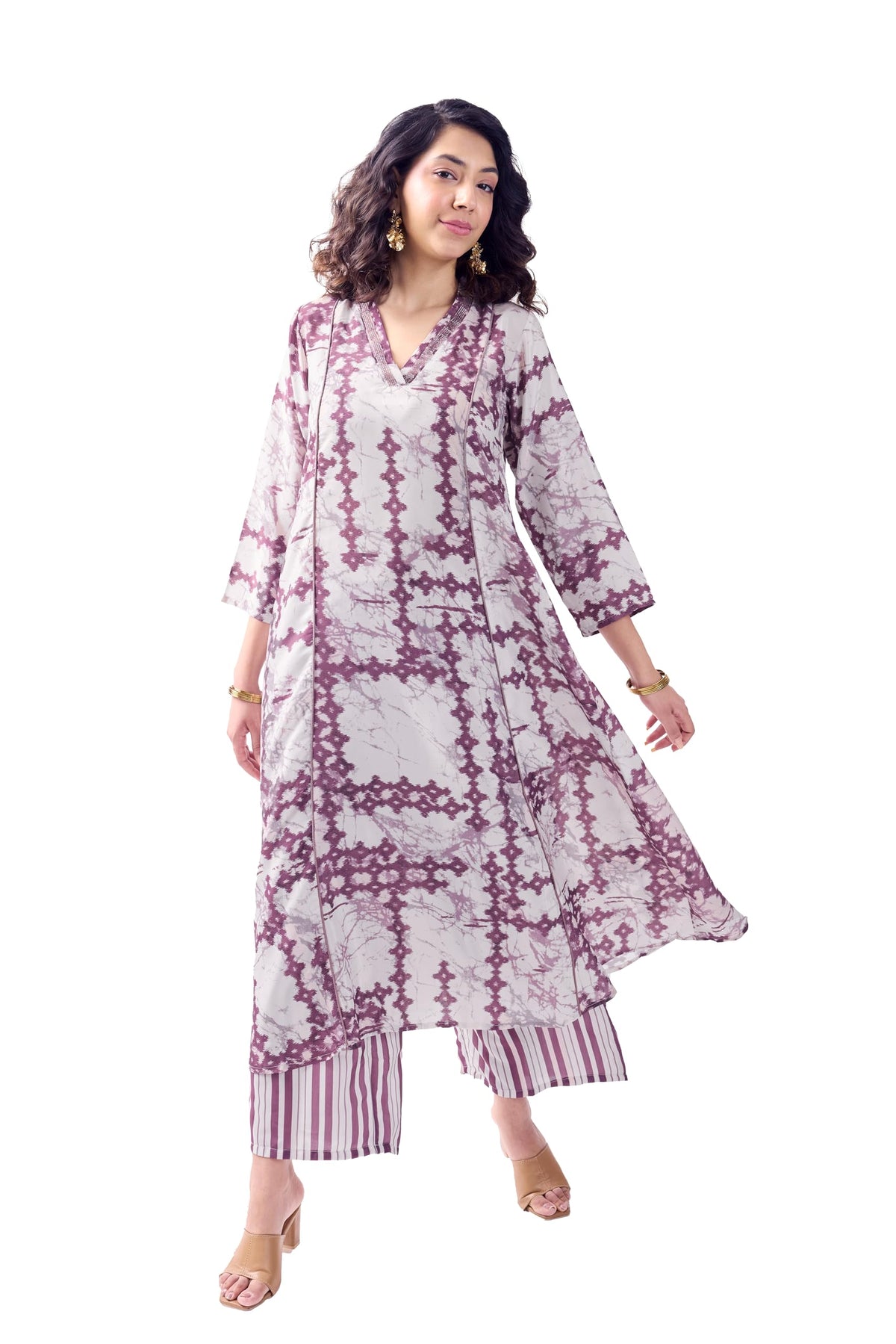 Toochki Salwar Suit For Women | Two Piece | Cotton | Off White Ajrakh Printed | Rayon | Ethnic