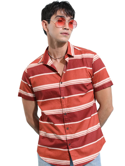 Ketch MenS Slim Fit Shirt (Khsh001307_Rust