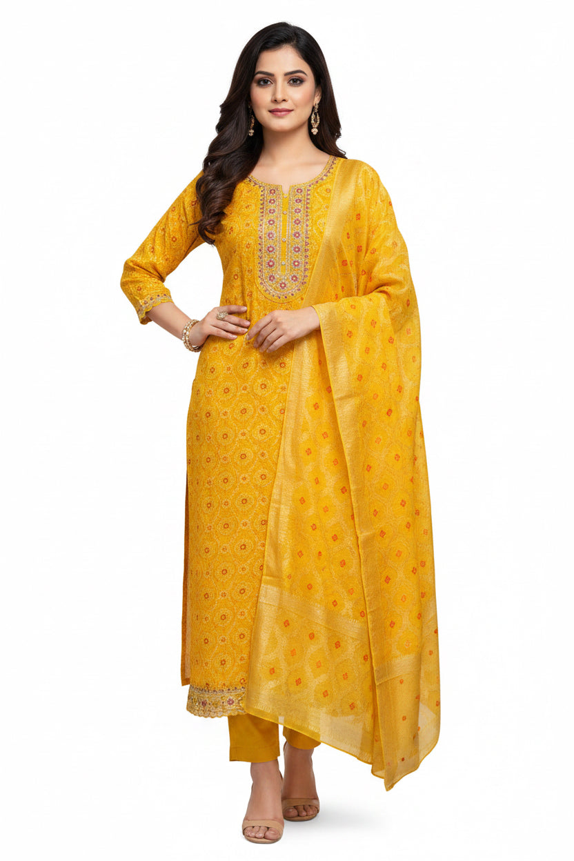 Bandhani kurti set