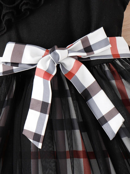 TAGAS Baby Girls Polyester Fit and Flare Knee-Length Dress | Girls Dress Black