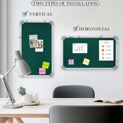 Eduway 1X2 Feet Small Pin Up Board/Notice Board/Bulletin Board/Soft Board/Display Board With High Resilience Foam Fabric For Sch