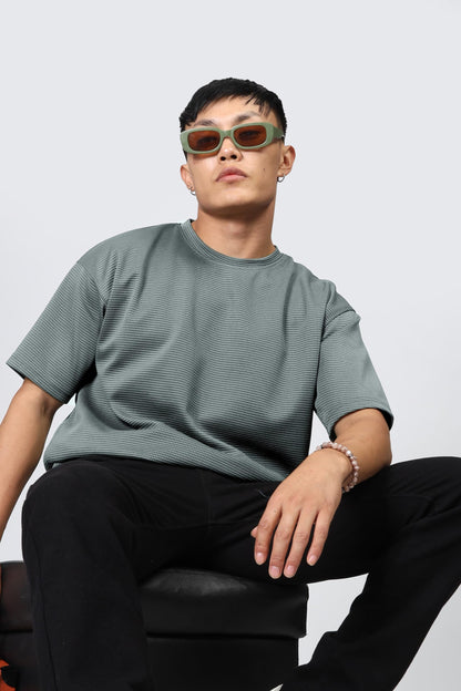 SHODOX Mens Solid Dotted Unique Design Oversized Tshirt for Men - Round Neck Loose Fit Drop Shoulder Mens T-Shirt (Pack of 2)