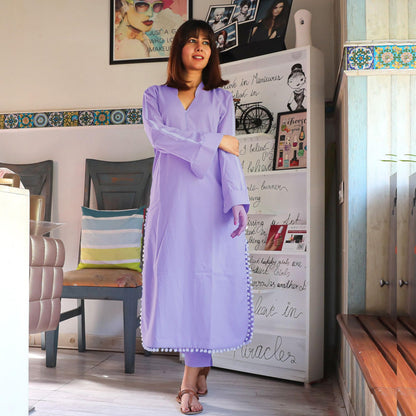 Gosriki WomenS Rayon Blend Straight Solid Kurta With Pant (Janpad Purple-Gs_S_Purple_Small)
