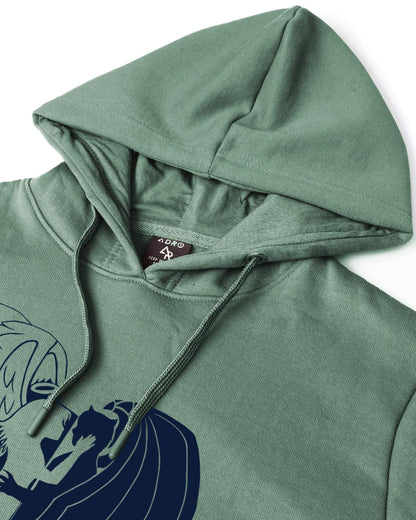 ADRO Men's Cotton Neck Hooded Sweatshirt (H24-DEVI-PT_Pista