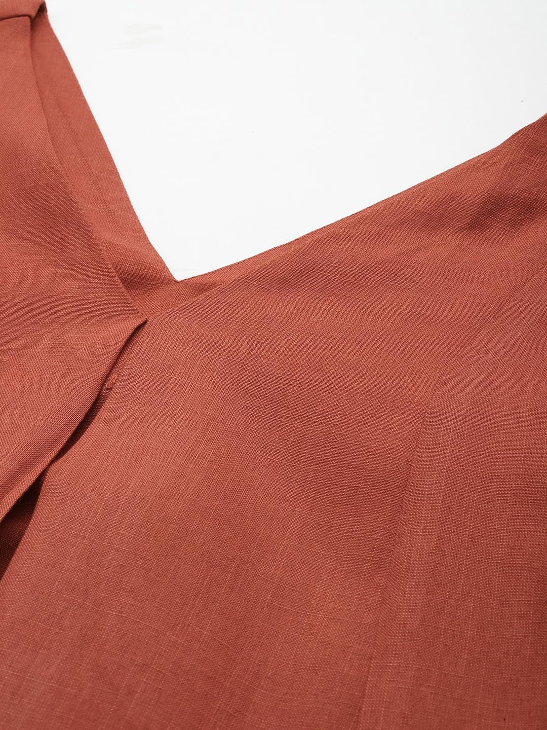 Varanga WomenS Orange Solid A-Line Kurta Paired With Tonal Bottom