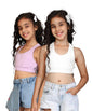 Kyda Kids Girls Antibacterial Cotton Sports Bra Training Bras, Non Padded, Chest Double Layered Wireless Light Padded Bra